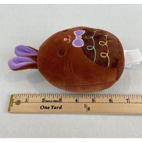 Squishmallows Chocolate Bunny Tandy Plush Toy 5in Brown Purple Stuffed Animal - Picture 4 of 6